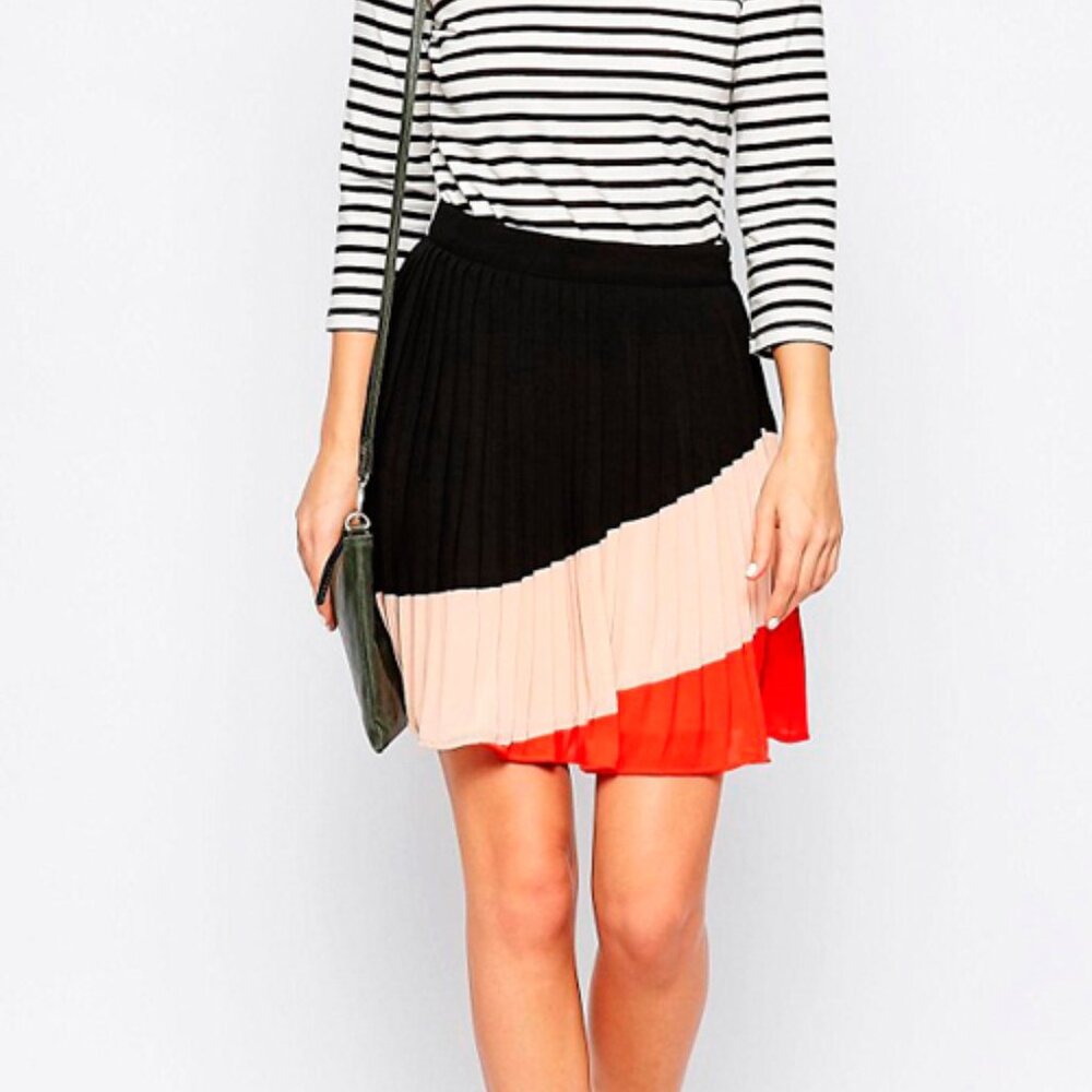 Anthropologie Maeve Sian colorblock pleated skirt (size S) - Picture 14 of 15